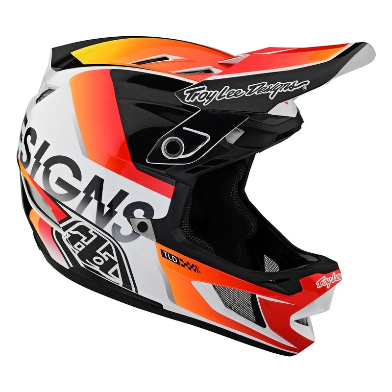 Troy Lee Designs D4 Composite Helmet Qualifier White/Orange