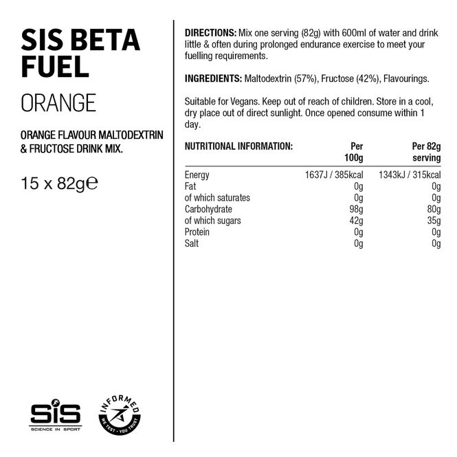 Hovedbilde SIS Beta Fuel 80 Appelsin 82 g