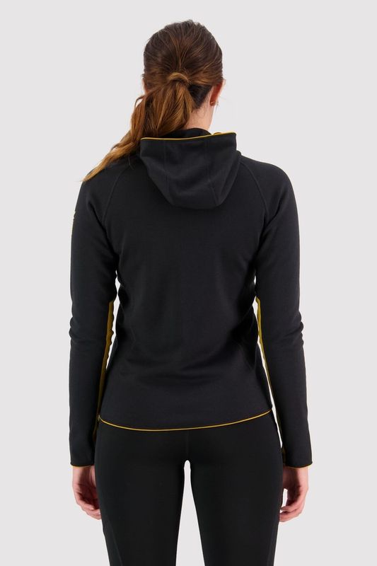 Mons Royale Womens Approach Merino Gridlock Hood Black