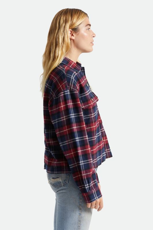 Brixton Bowery W L/S Flannel Cordovan