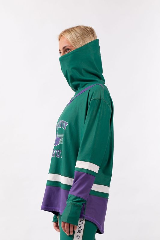 Eivy Boyfriends Fit Gaiter Top Green & Purple