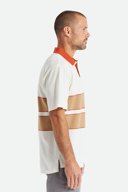 Hovedbilde Brixton Shield Boxy S/S Polo Knit Off White-Tan