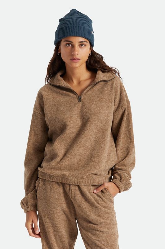 Brixton Derby 1/4 Zip Oatmeal